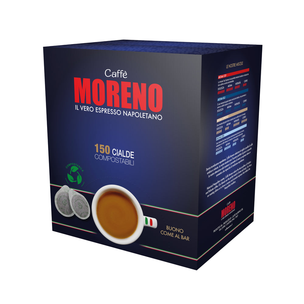 CIALDE COMPOSTABILI ESE 44 MM MISCELA BLUE AROMA- CAFFE' MORENO