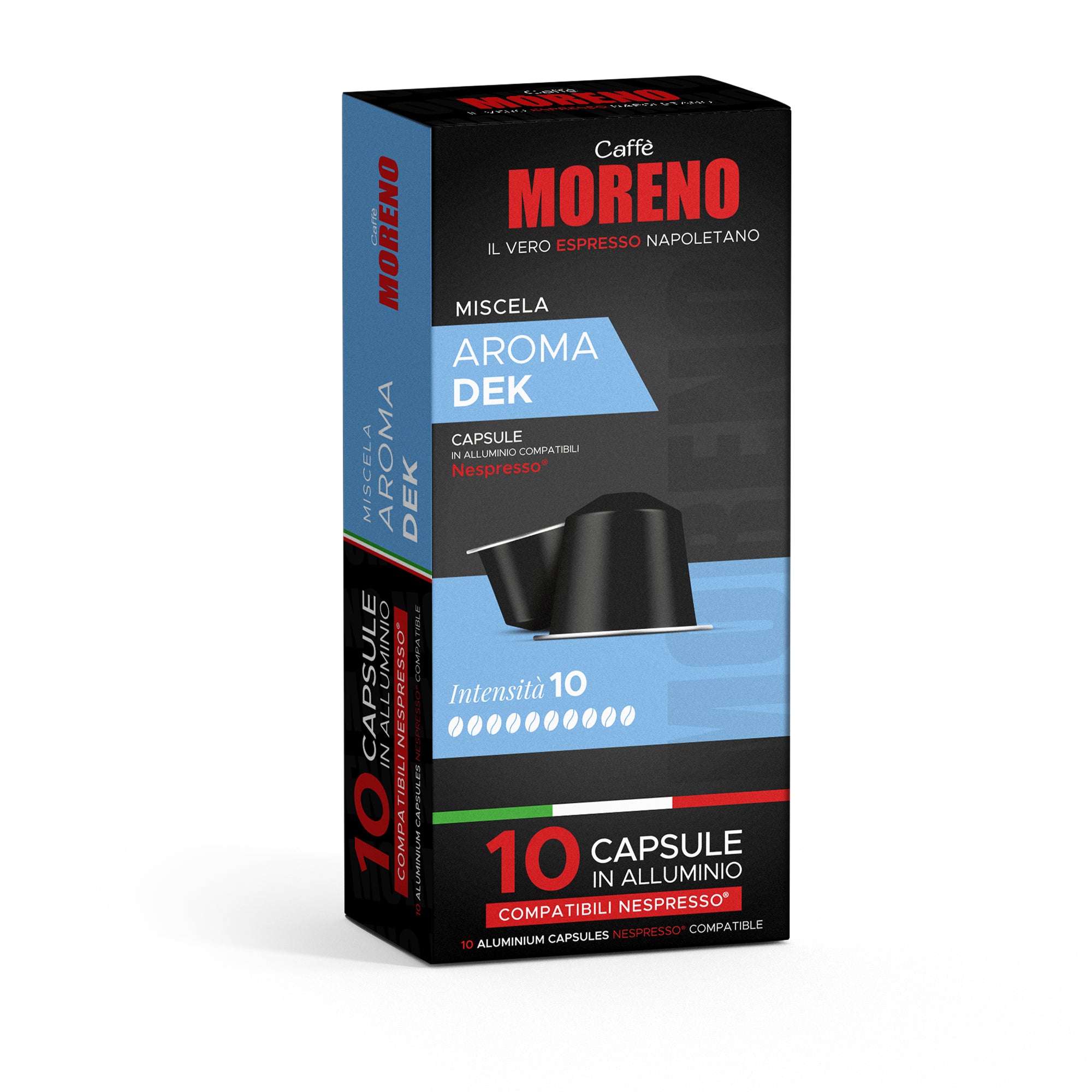 Nespresso® compatible capsules in aluminum - Moreno coffee