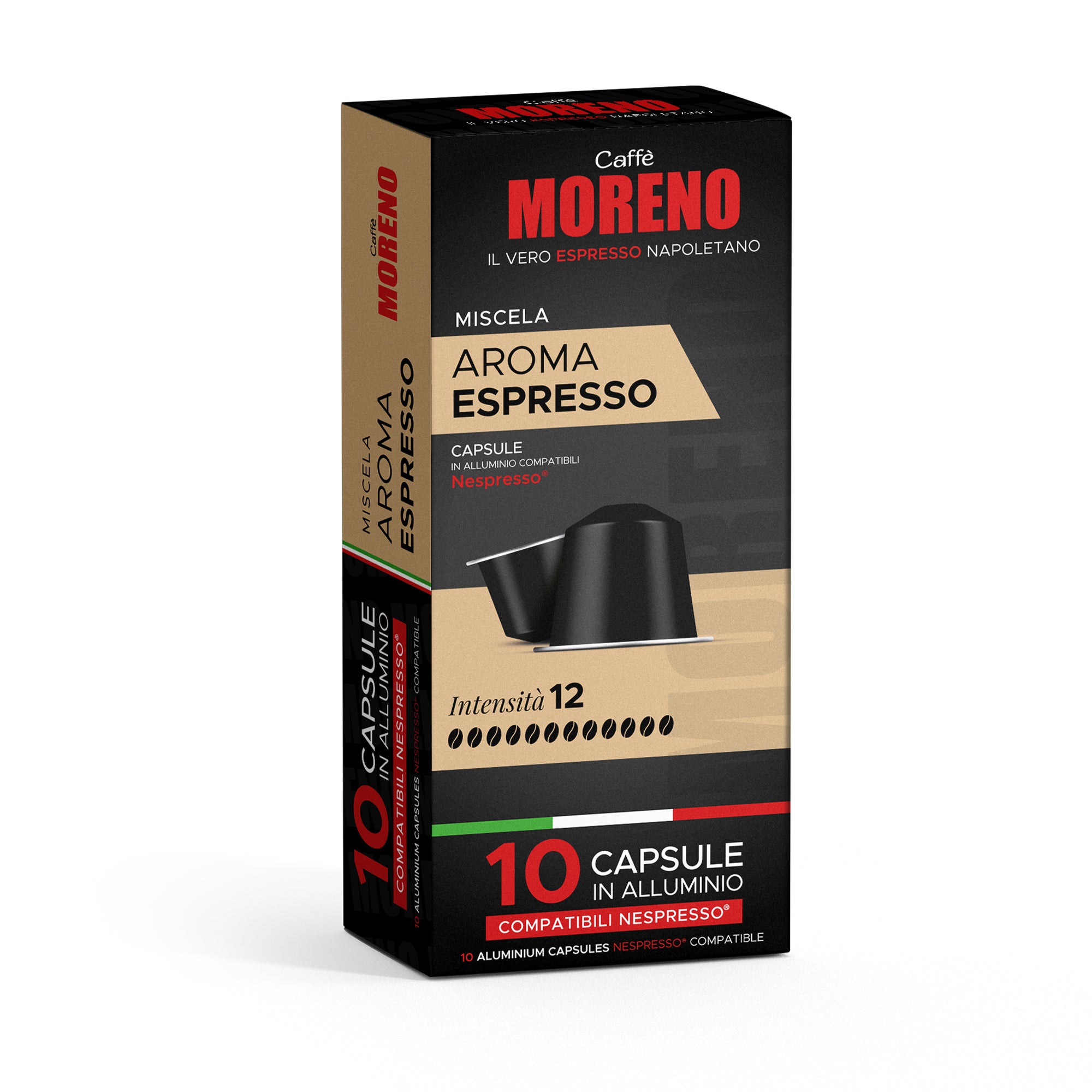 Nespresso® compatible capsules in aluminum - Moreno coffee