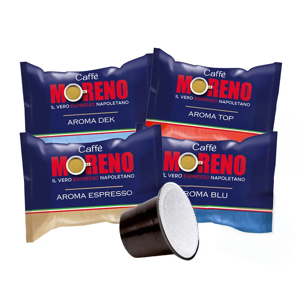 KIT ASSAGGIO 200 CAPSULE CAFFE MORENO COMPATIBILI NESPRESSO®  4 MISCELE